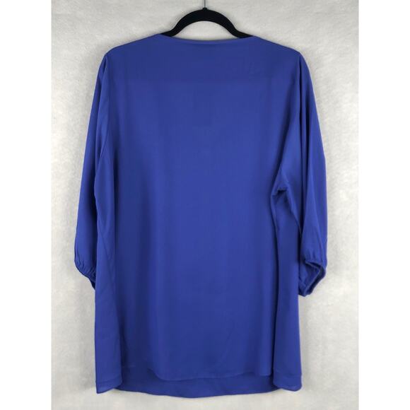 City Chic Pop-Over Top Women's Size Medium Royal Blue Zipper Front NEW - Picture 6 of 7